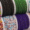 Handmade Stainless Steel Mixed Color Beaded Crystal Chain Clip Jewelry With Vacuum Gold Plating