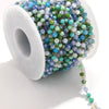 Handmade Stainless Steel Mixed Color Beaded Crystal Chain Clip Jewelry With Vacuum Gold Plating