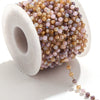 Handmade Stainless Steel Mixed Color Beaded Crystal Chain Clip Jewelry With Vacuum Gold Plating