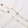 Handmade Stainless Steel Natural Stone Chain Necklace Bracelet With Vacuum In Furnace Electroplating