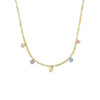 Handmade 316L Stainless Steel Natural Stone Zircon Geometric Beaded Clavicle Necklace For Women Light Luxury Style