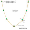 Handmade Stainless Steel Necklace And Bracelet Set With Inlaid Emerald Zircon Light Luxury Style Electroplated For Women
