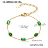 Handmade Stainless Steel Necklace And Bracelet Set With Inlaid Emerald Zircon Light Luxury Style Electroplated For Women