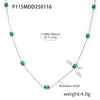 Handmade Stainless Steel Necklace And Bracelet Set With Inlaid Emerald Zircon Light Luxury Style Electroplated For Women