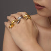 Handmade Stainless Steel Pvd Plated Geometric Tassel Ring For Women Light Luxury Creative Jewelry