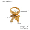 Handmade Stainless Steel Pvd Plated Geometric Tassel Ring For Women Light Luxury Creative Jewelry