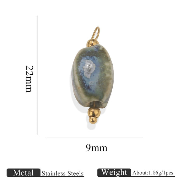 Handmade Stainless Steel Shell Conch And Heart Shape Pendant For Jewelry With Electroplating Retro Style