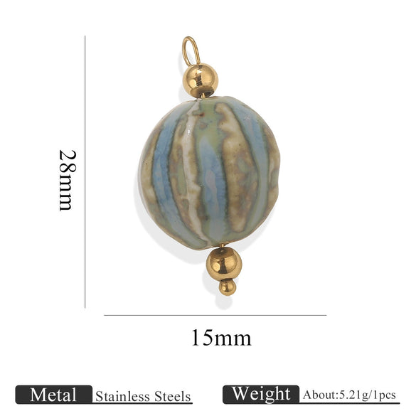 Handmade Stainless Steel Shell Conch And Heart Shape Pendant For Jewelry With Electroplating Retro Style