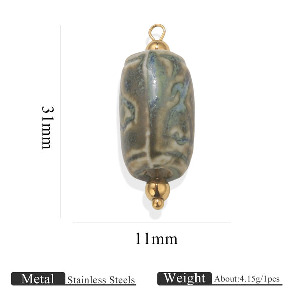Handmade Stainless Steel Shell Conch And Heart Shape Pendant For Jewelry With Electroplating Retro Style