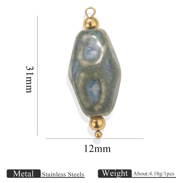 Handmade Stainless Steel Shell Conch And Heart Shape Pendant For Jewelry With Electroplating Retro Style