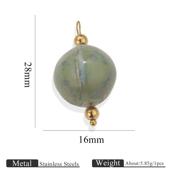 Handmade Stainless Steel Shell Conch And Heart Shape Pendant For Jewelry With Electroplating Retro Style
