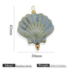 Handmade Stainless Steel Shell Conch And Heart Shape Pendant For Jewelry With Electroplating Retro Style