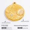 Handmade Stainless Steel Sun Moon Pendant Necklace Accessories With Totem Pattern And Electroplating Design Personality Minimalist Style