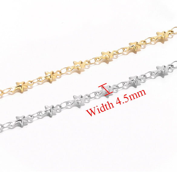 Handmade Stainless Steel Three Dimensional Five Pointed Star Hip Hop Bracelet Jewelry Accessories With Electroplating