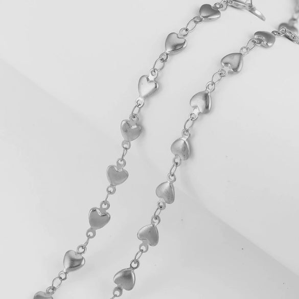 Handmade Stainless Steel Vacuum Chain With Golden Heart Cross Frame And Five Pointed Star For Diy Necklace Accessories Electroplated