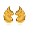 Handmade Stainless Steel Water Drop Shape Hiphop Women's Earrings 18K Goldplated