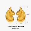 Handmade Stainless Steel Water Drop Shape Hiphop Women's Earrings 18K Goldplated