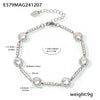Handmade Stainless Steel Zircon Round Star Geometric Elegant Women's Bracelet 18K Gold Plated