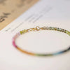 Handmade Star Pattern Crystal Bracelet For Women Unisex Simple Elegant Fine 2Mm Faceted Tourmaline Style