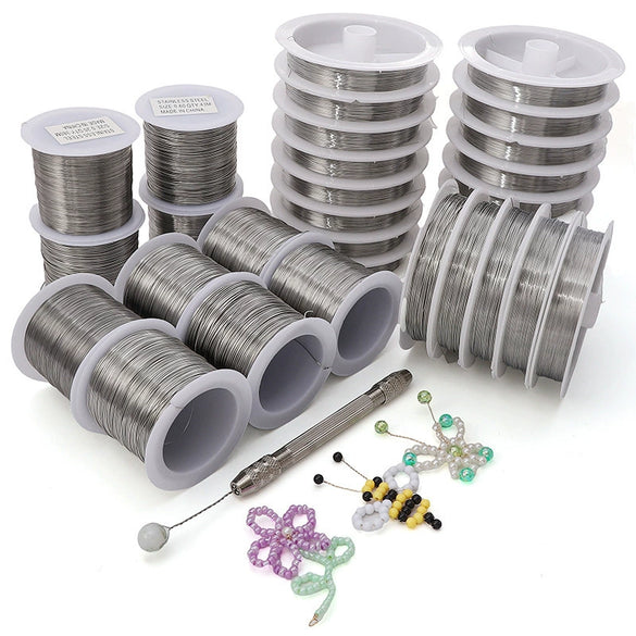 Handmade Steel Wire Beaded Pearl Jewelry Accessories Necklace Bracelet Earrings Simple Natural Style