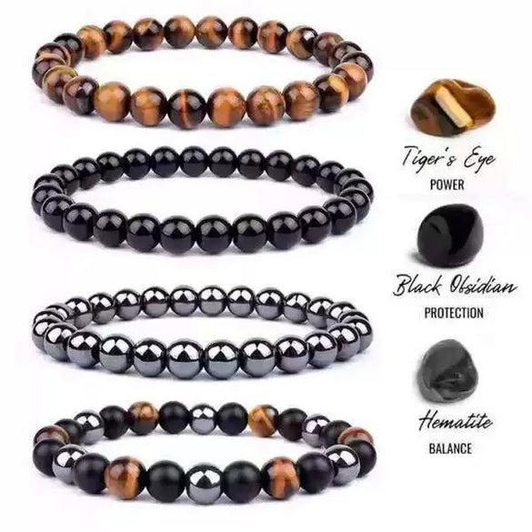 Handmade Stone Beaded Bracelet Geometric Style Unisex