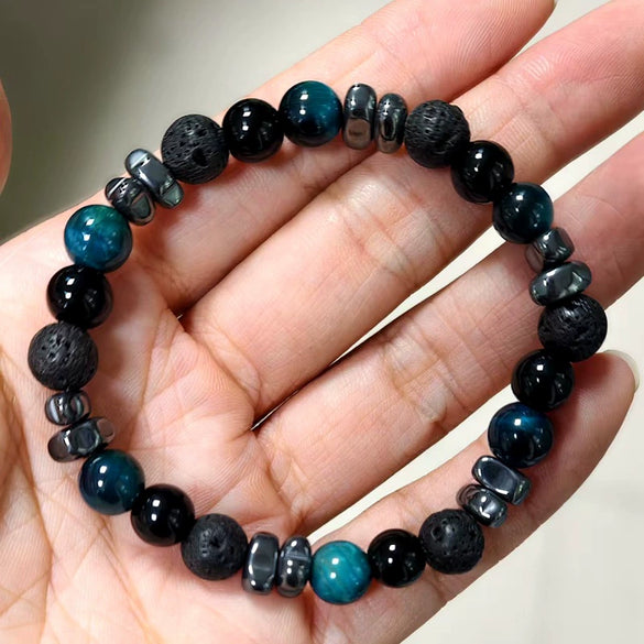 Handmade Stone Beaded Bracelet Geometric Style Unisex