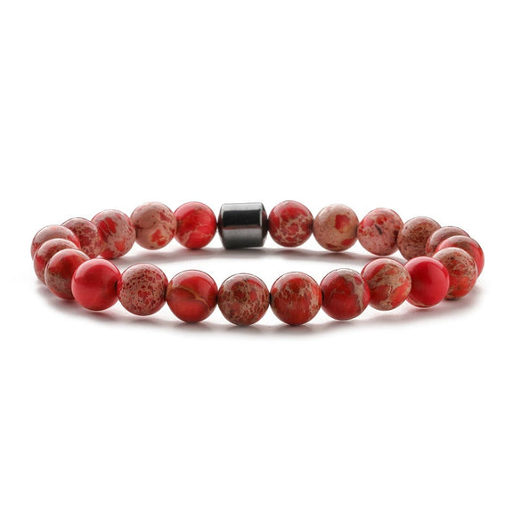 Handmade Stone Beaded Bracelet Geometric Style Unisex