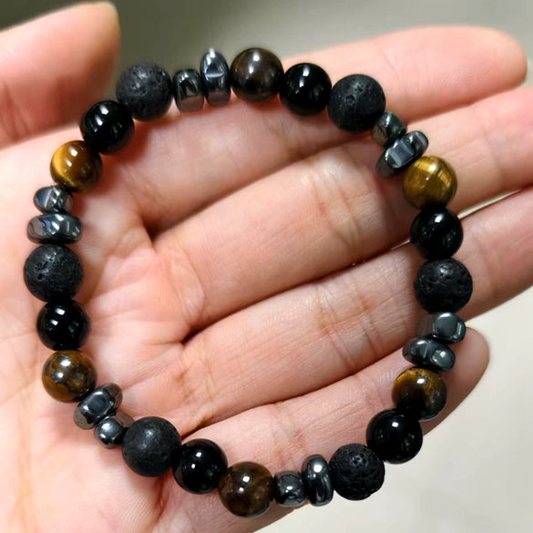 Handmade Stone Beaded Bracelet Geometric Style Unisex