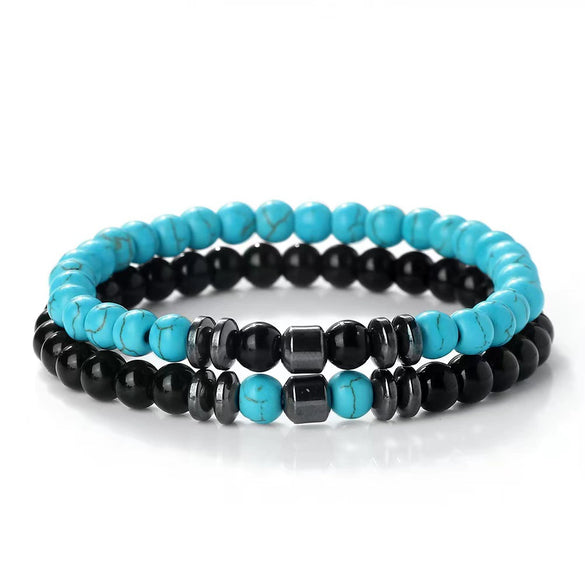 Handmade Stone Beaded Bracelet Geometric Style Unisex