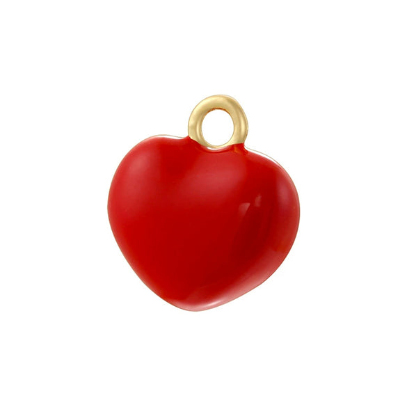 Handmade Sweet Heart Shape Copper Jewelry Pendant With Dripping Oil Design For Women