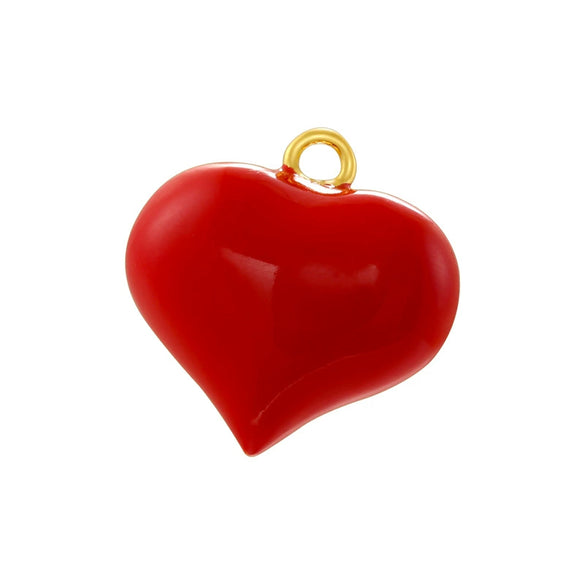 Handmade Sweet Heart Shape Copper Jewelry Pendant With Dripping Oil Design For Women