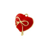 Handmade Sweet Heart Shape Copper Jewelry Pendant With Dripping Oil Design For Women