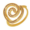 Handmade Swirl Zircon Side Opening Stainless Steel Pvd Plated 18K Gold Finger Ring Geometric Design For Women