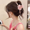 Handmade Threedimensional Twin Flower Acetate Hair Clip For Women