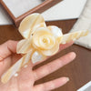 Handmade Threedimensional Twin Flower Acetate Hair Clip For Women