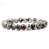 Handmade Tiger Eye And Volcanic Stone Beaded Bracelet With Color Changing Mood Beads Unisex Geometric Design
