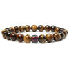 Handmade Tiger Eye And Volcanic Stone Beaded Bracelet With Color Changing Mood Beads Unisex Geometric Design