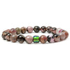 Handmade Tiger Eye And Volcanic Stone Beaded Bracelet With Color Changing Mood Beads Unisex Geometric Design