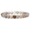 Handmade Tiger Eye And Volcanic Stone Beaded Bracelet With Color Changing Mood Beads Unisex Geometric Design