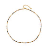 Handmade Tiger Eye Stone And Black Spinel Geometric Clavicle Chain Necklace