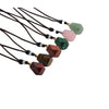 Handmade Tiger Eye Stone Geometric Perfume Bottle Pendant Necklace Alloy Essential Oil Aromatherapy Container Sweater Chain
