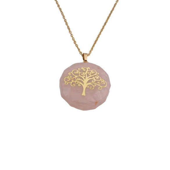 Handmade Tiger Eye Stone Gravel Pendant Necklace With Stainless Steel O Chain Geometric Alloy Charm Fashion Jewelry For Women And Men