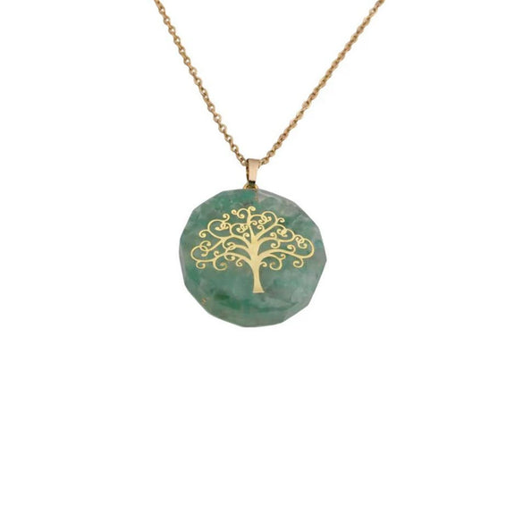 Handmade Tiger Eye Stone Gravel Pendant Necklace With Stainless Steel O Chain Geometric Alloy Charm Fashion Jewelry For Women And Men