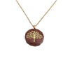 Handmade Tiger Eye Stone Gravel Pendant Necklace With Stainless Steel O Chain Geometric Alloy Charm Fashion Jewelry For Women And Men