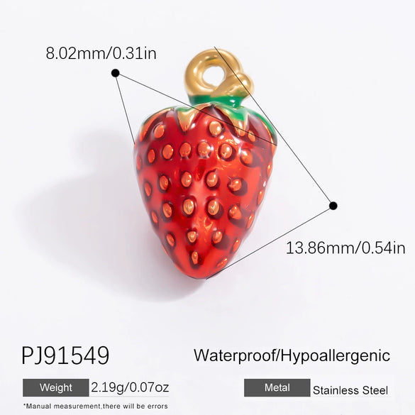 Handmade Titanium Steel And Stainless Steel Accessories Electroplated With 18K Gold In Strawberry And Starfish Shapes Necklace Earrings Pendant