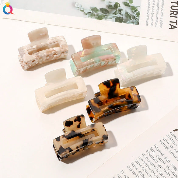 Handmade Transparent Acetate Hair Clip Simple Geometric Bangs And Flyaway Hairpin For Women