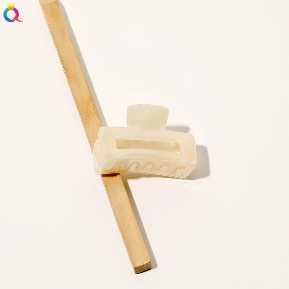 Handmade Transparent Acetate Hair Clip Simple Geometric Bangs And Flyaway Hairpin For Women