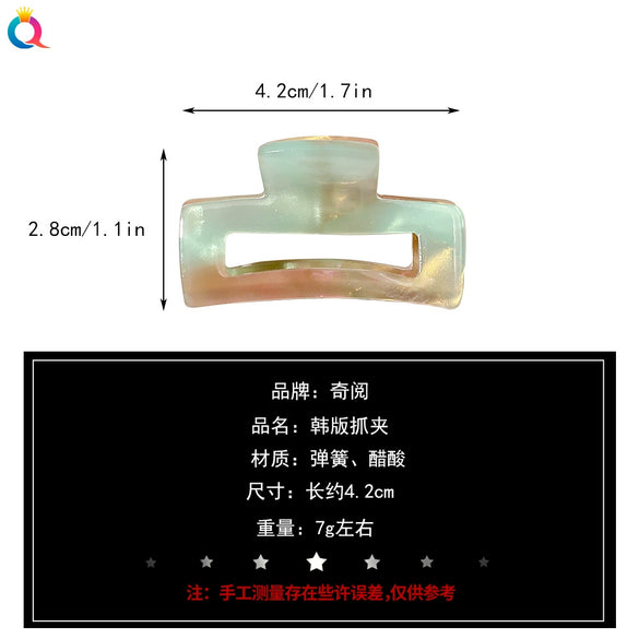 Handmade Transparent Acetate Hair Clip Simple Geometric Bangs And Flyaway Hairpin For Women