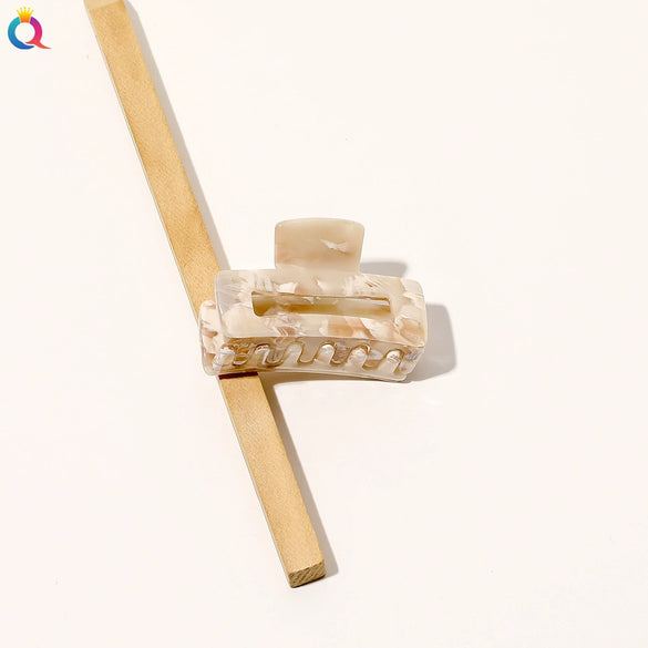Handmade Transparent Acetate Hair Clip Simple Geometric Bangs And Flyaway Hairpin For Women