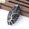 Handmade Tree Of Life Natural Stone Pendant Necklace Minimalist Copper Wire Wrapped Crystal Jewelry